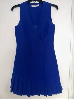 Amanda Uprichard Royal Blue Pleated Mini Skirt